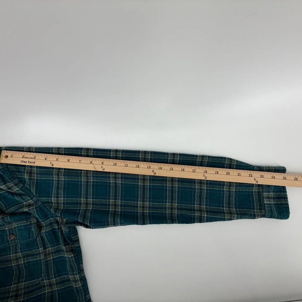 Goodfellow & Co Mens Flannel Long Sleeve Button Up Shirt Green Plaid Size‎ L